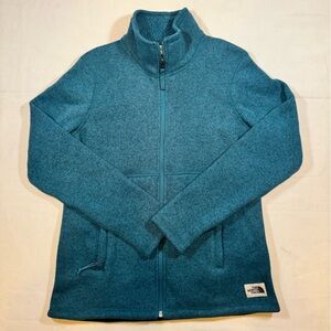 The North Face Women’s Like-New Heather Dark Teal Blue Full-Zip Jacket